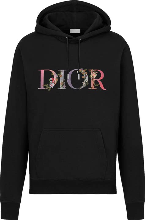 dior hoodie flower|dior embroidered hoodie.